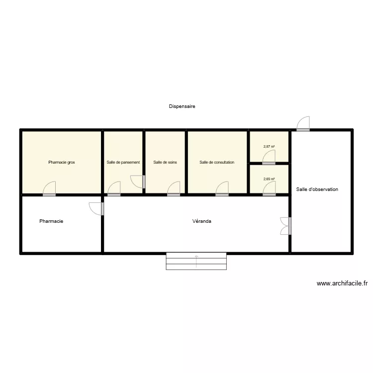 Vue du plan du dispensaire M.KONOHOUE. Plan de 