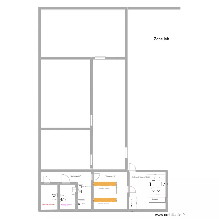 Etude 1 voltaire Ch. Fr et sanitaires. Plan de 