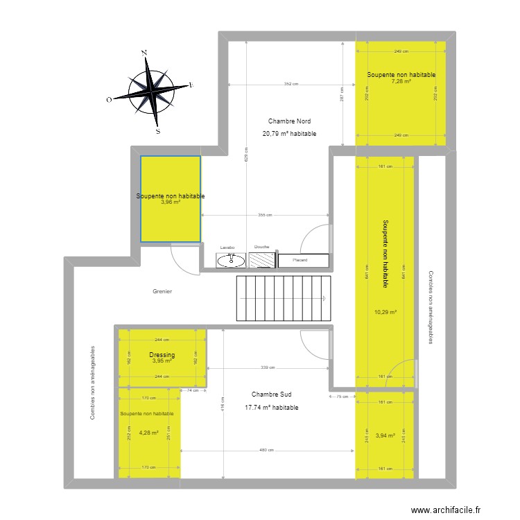Kienstville Etage 1. Plan de 6 pièces et 34 m2
