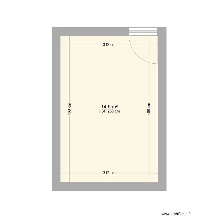 plan du bureau BAT. Plan de 1 pièce et 15 m2