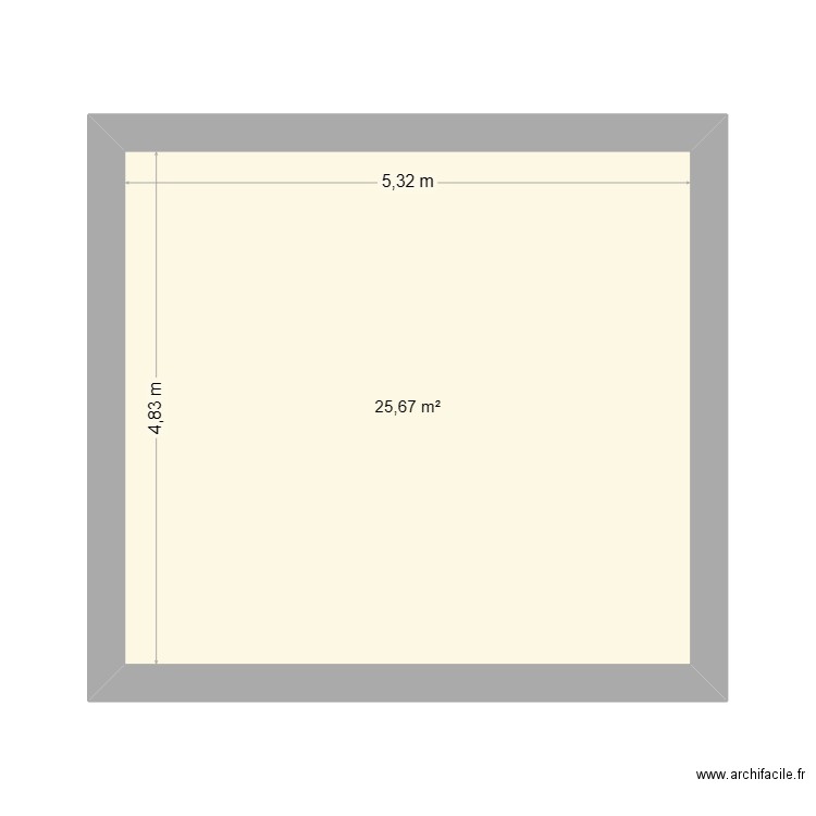 studio brut version 2. Plan de 1 pièce et 26 m2