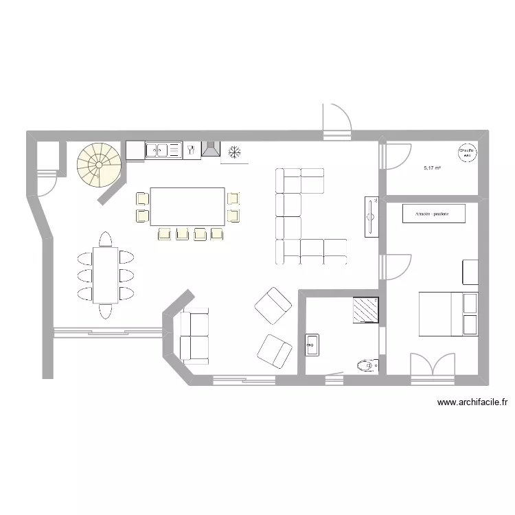 Cabris - SS NOUVEAU. Plan de 1  et 5 m²