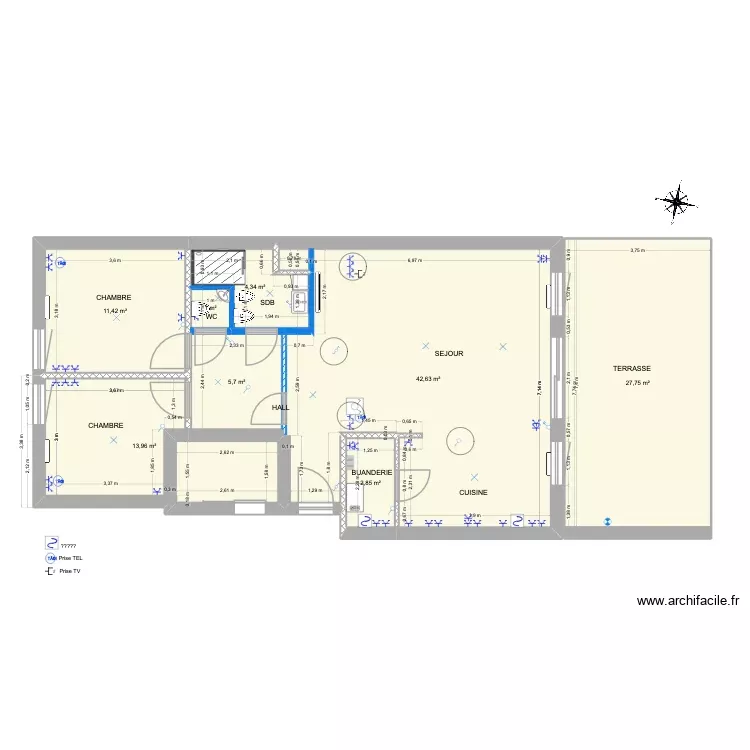 Jomouton 20260505 - Plan de base am&eacute;nagement R03. Plan de 8 Pièces et 110 m²