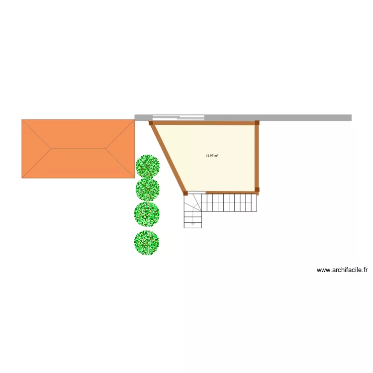 terrasse 1er V2. Plan de 1 Pièce et 12 m² terrasse 1er V2. Plan de 1 Pièce et 12 m²