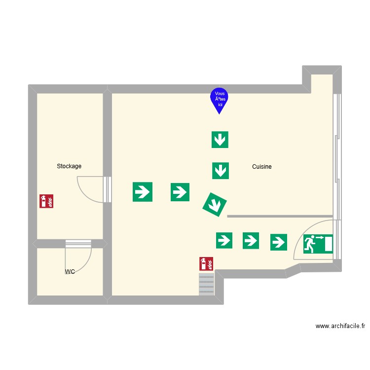 plan1. Plan de 3 pièces et 52 m2