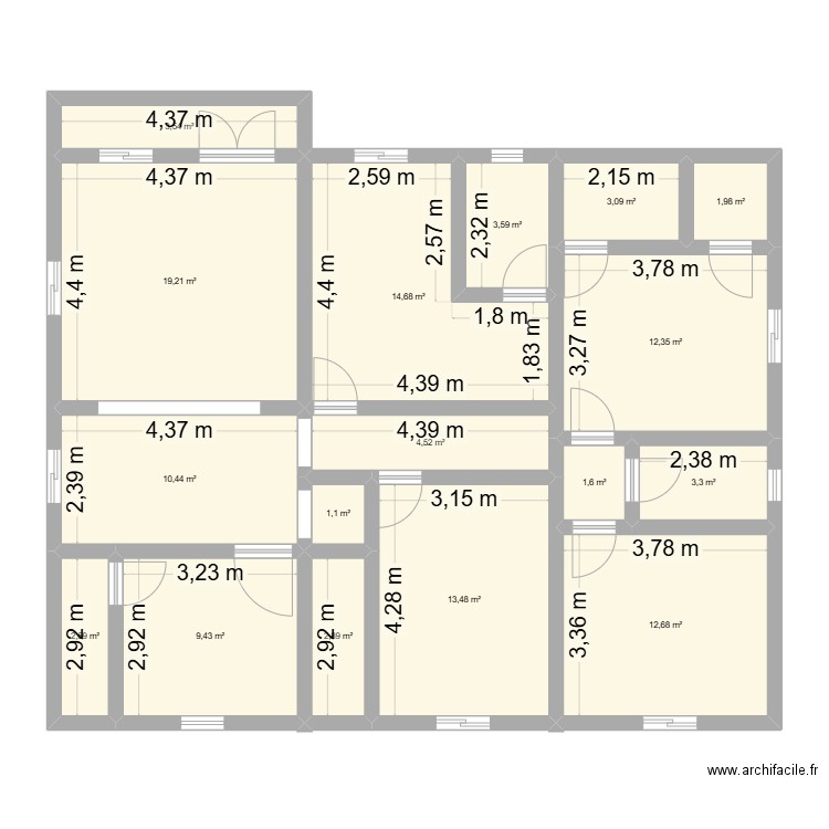 PLAN MAISON NOYIM. Plan de 17 pièces et 120 m2
