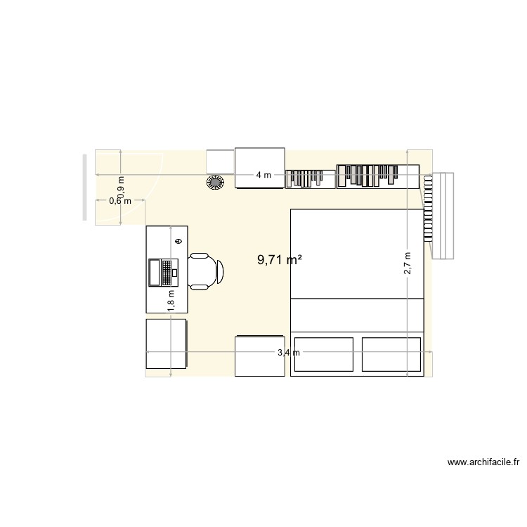Chambre. Plan de 0 pièce et 0 m2