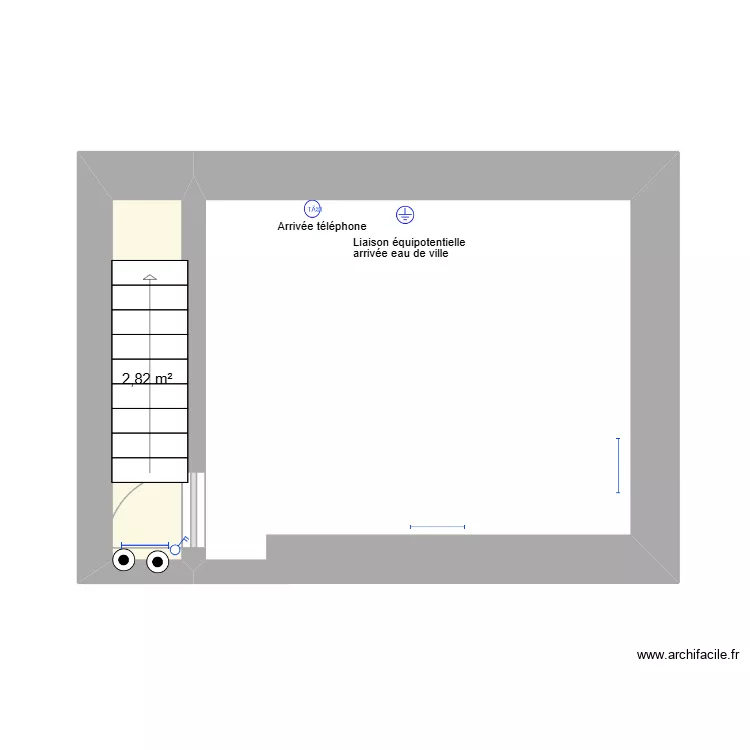 maison Cave. Plan de 1 pièce et 3 m²