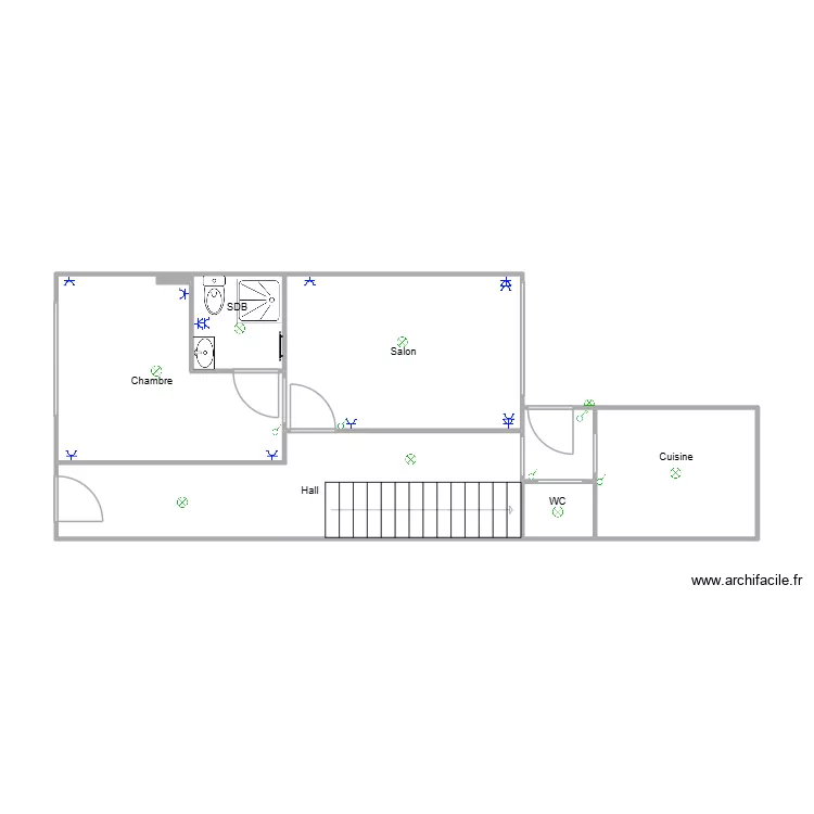 rez marcinelle damzelles. Plan de 8  et 47 m²