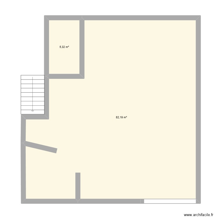 expo. Plan de 2 pièces et 88 m2