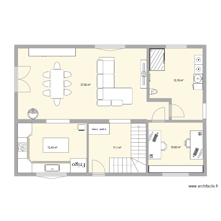 MAISON futur. Plan de 5 pièces et 86 m2