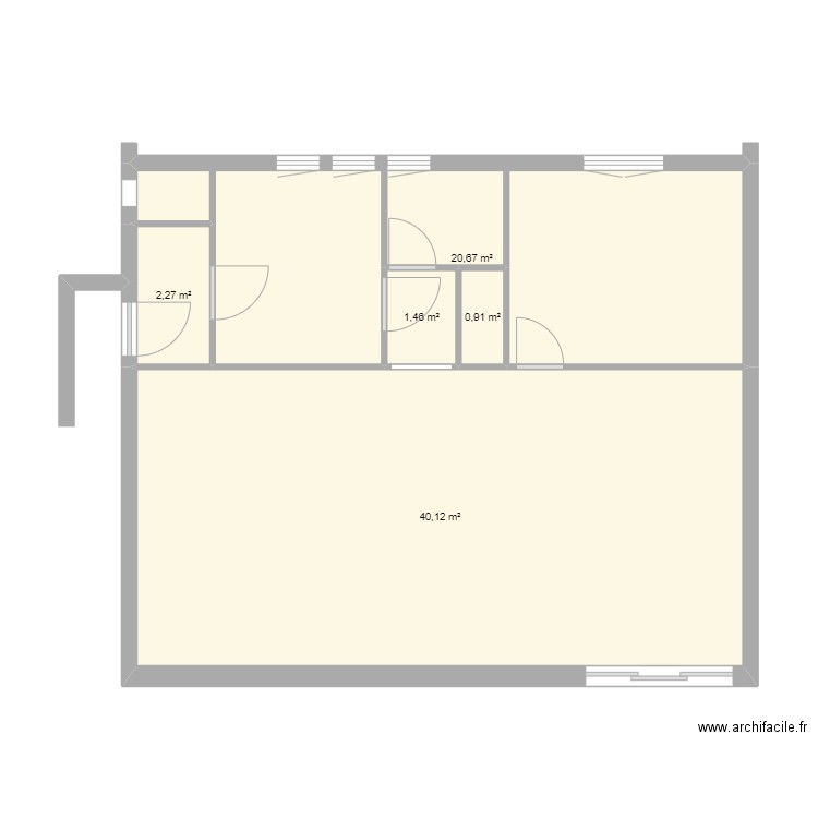 AUXANE 3. Plan de 5 pièces et 65 m2