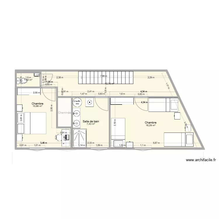 Grand gite am&eacute;nag&eacute;. Plan de 