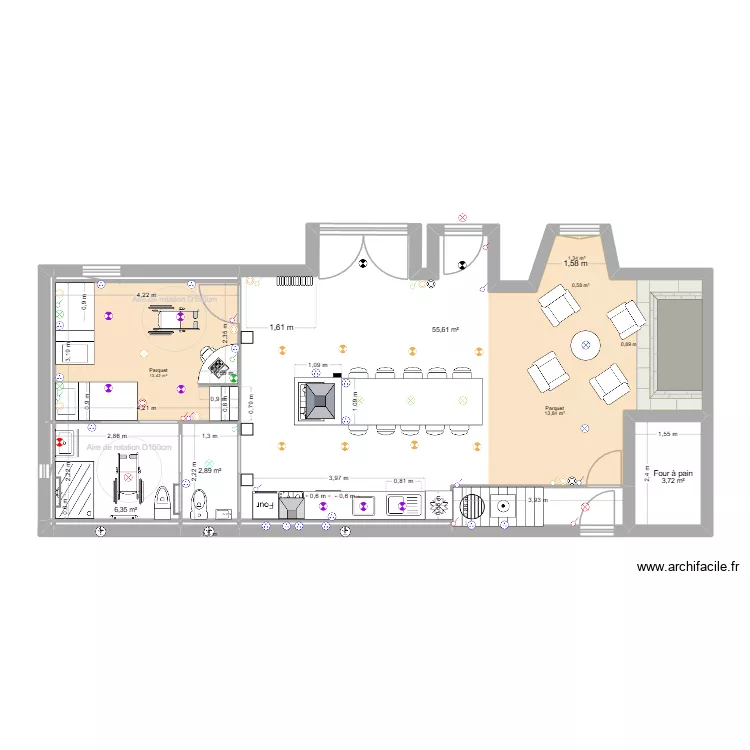 Yssingeaux Den Dulk M. RdC Modification 12_11_25. Plan de 13 pièces et 87 m²