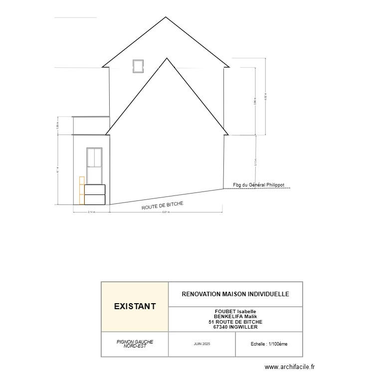 FOUBET ISABELLE Pignon Gauche (NE). Plan de 0 pièce et 0 m2