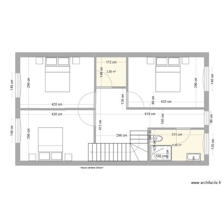 ELDA ETAGE 1. Plan de 2 pièces et 8 m2