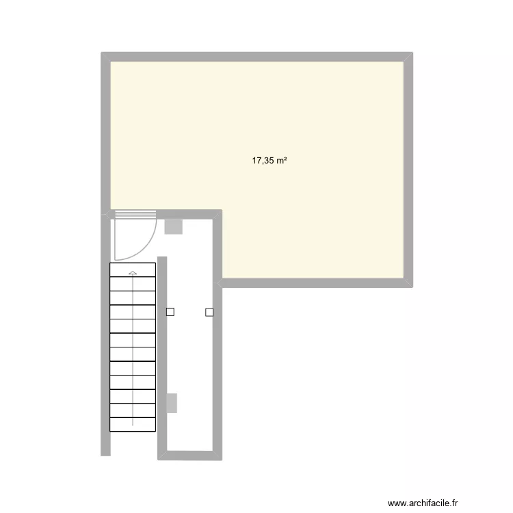 SOUS SOL CABINET. Plan de 1  et 17 m²