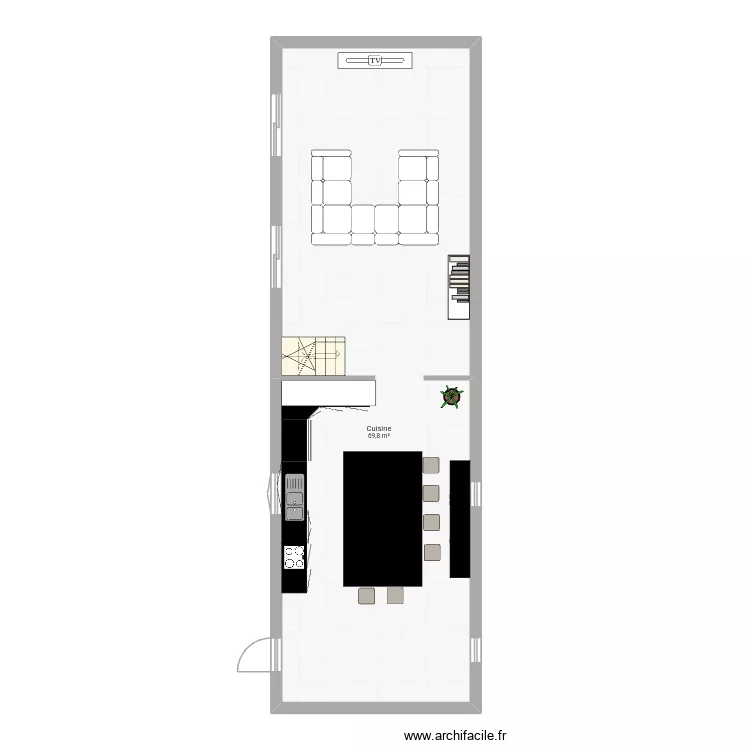 Plan finis. Plan de 1  et 70 m²