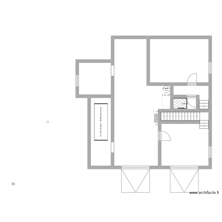 Plan Niv. -1 Guillaume. Plan de 7 pièces et 98 m2