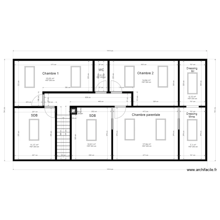 PROJET MARGENCY 3 chambres. Plan de 