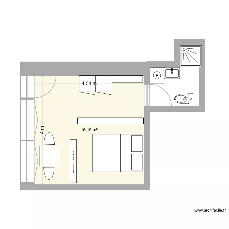 STUDIO AXEL. Plan de 1  et 16 m²