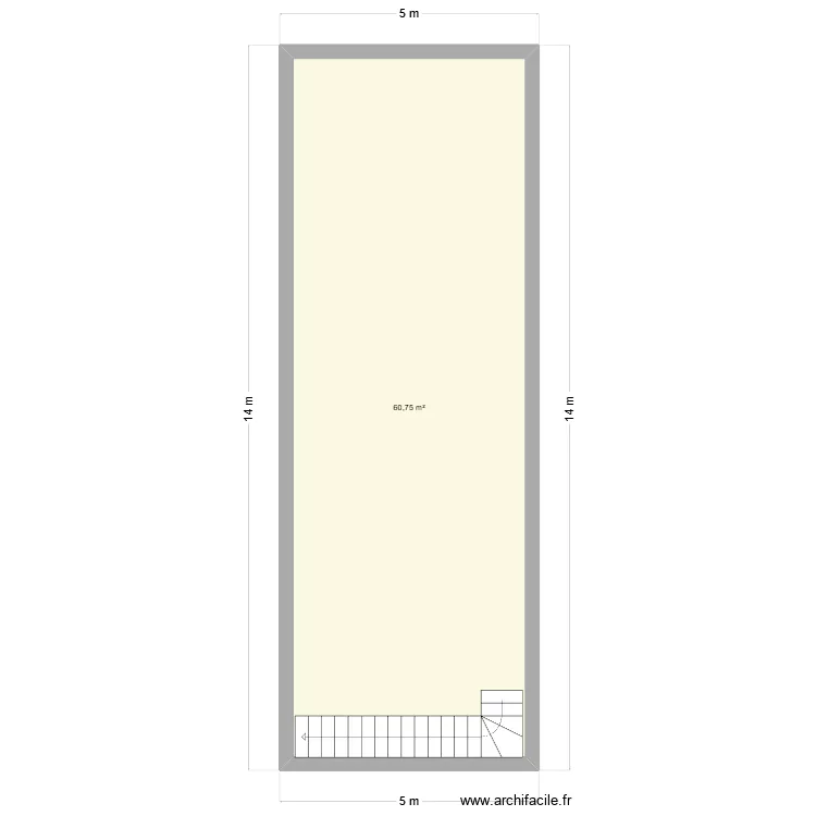 Petit sous sol. Plan de 1  et 61 m²
