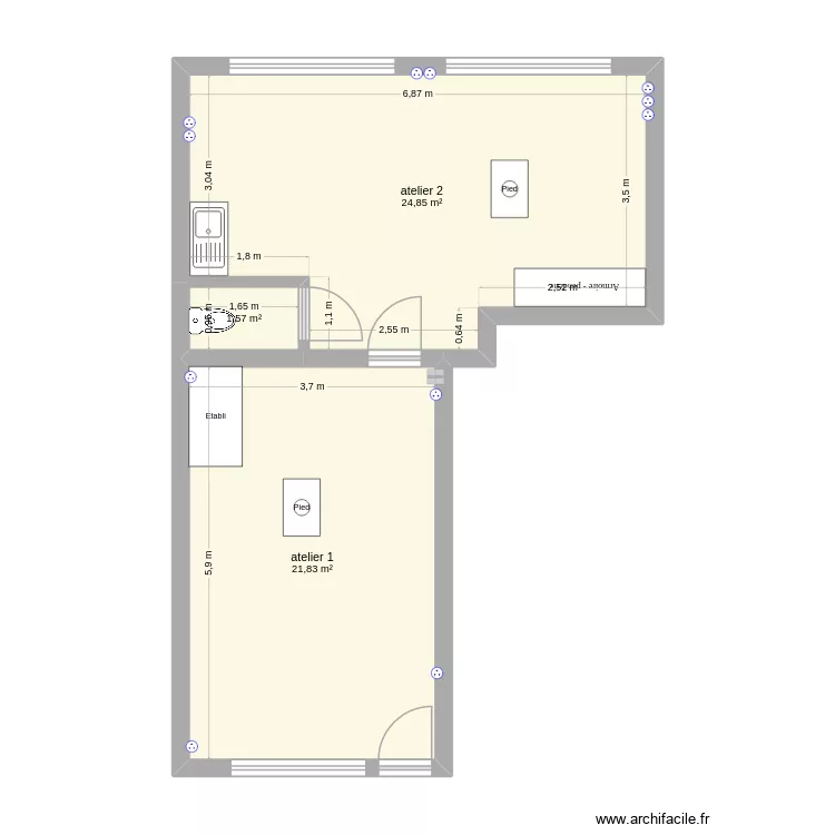 2BCYCLES ATELIER. Plan de 3 et 48 m² 2BCYCLES ATELIER. Plan de 3 et 48 m²