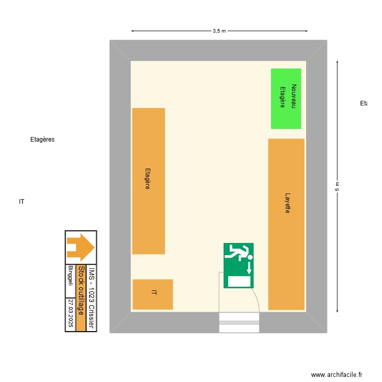 Stock outillage_2. Plan de 1 pièce et 18 m2