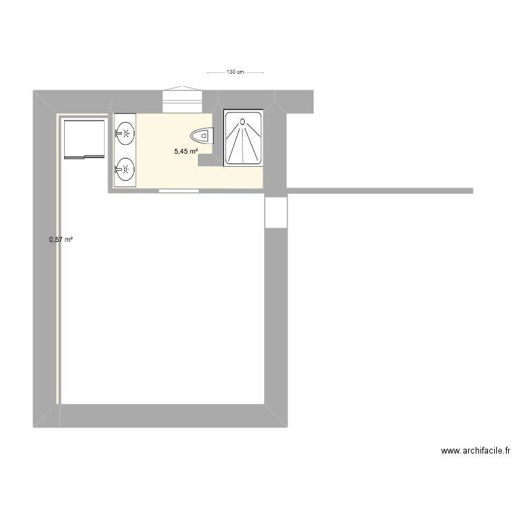 sdb marne projet. Plan de 2 pièces et 6 m2