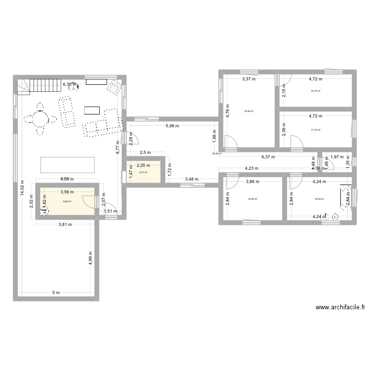 V2.2 _ edg. Plan de 9 pièces et 177 m2
