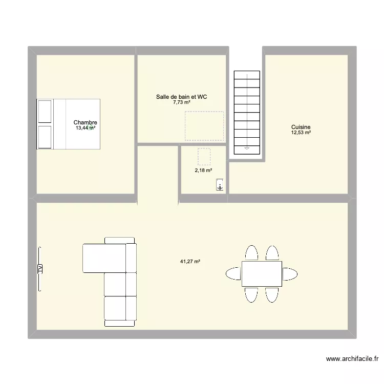 Saint Ju. Plan de 5  et 77 m²