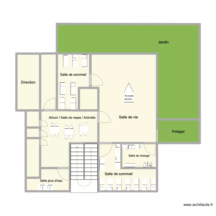 Espace moyens. Plan de 