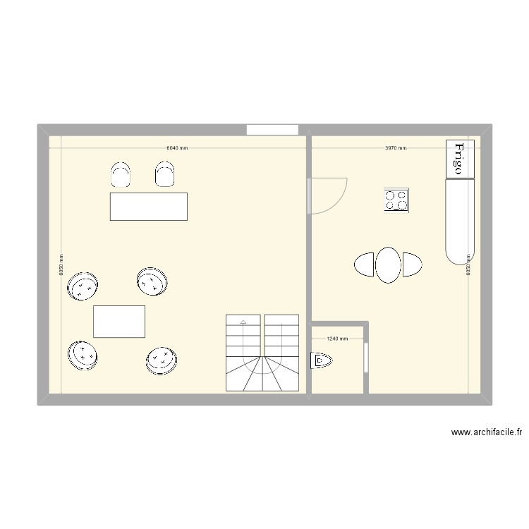 RDC Delaroche. Plan de 0 pièce et 0 m2