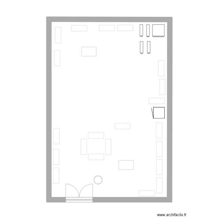 grain de malice. Plan de 1 pièce et 55 m2