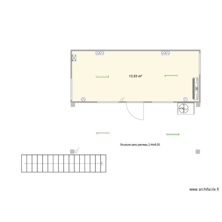 Nemo R+1. Plan de 1 pièce et 14 m2