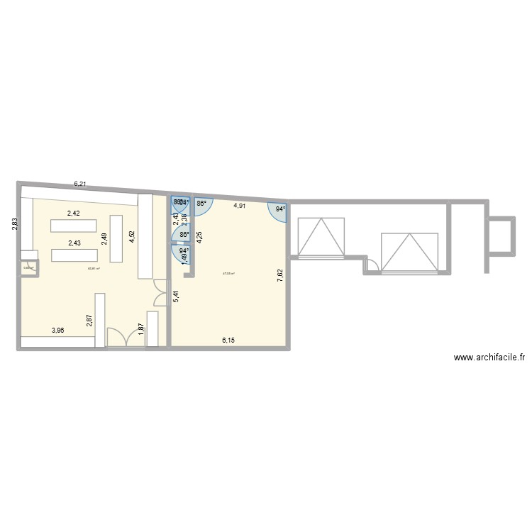 atelier agrimot72 n°2. Plan de 3 pièces et 111 m2