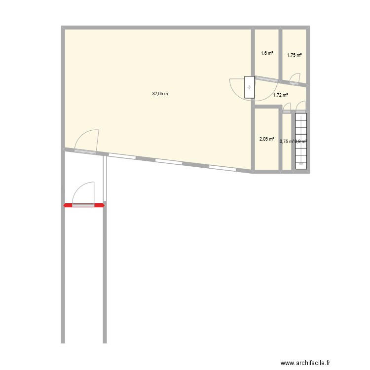 ZG st quentin. Plan de 7 pièces et 41 m2