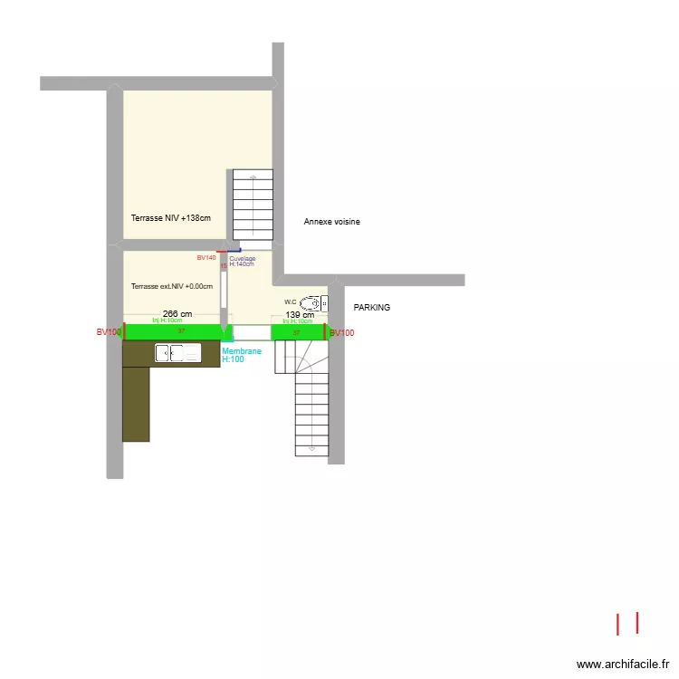 PIHOT. Plan de 3  et 21 m²