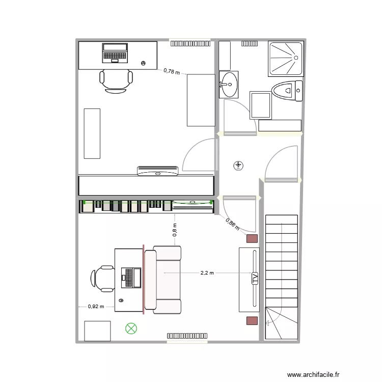 2 salons 2. Plan de 5  et 40 m²