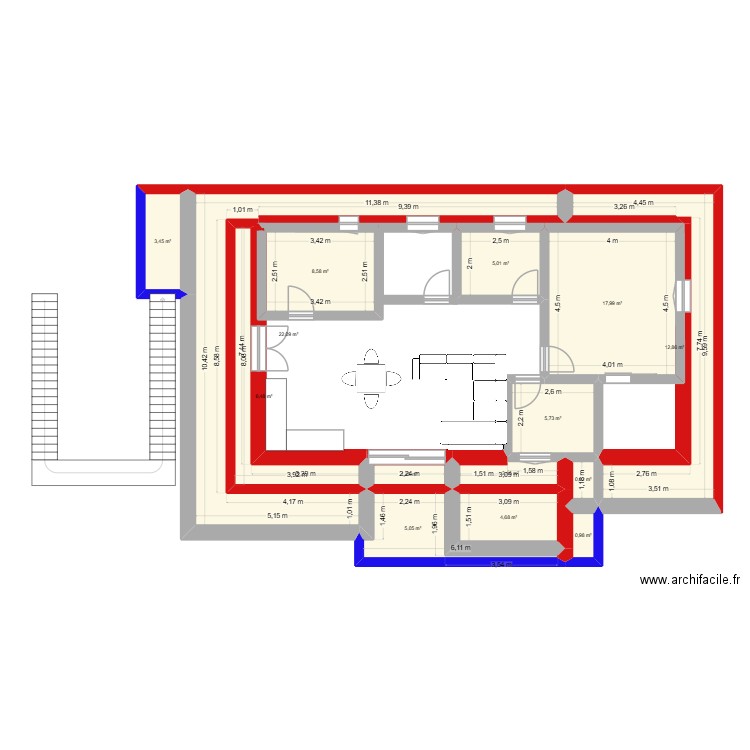 home. Plan de 14 pièces et 97 m2