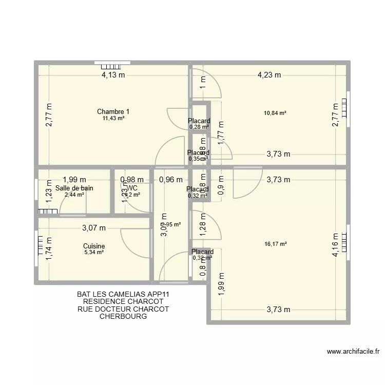 BAT CAMELIAS APP11. Plan de 11 et 52 m² BAT CAMELIAS APP11. Plan de 11 et 52 m²