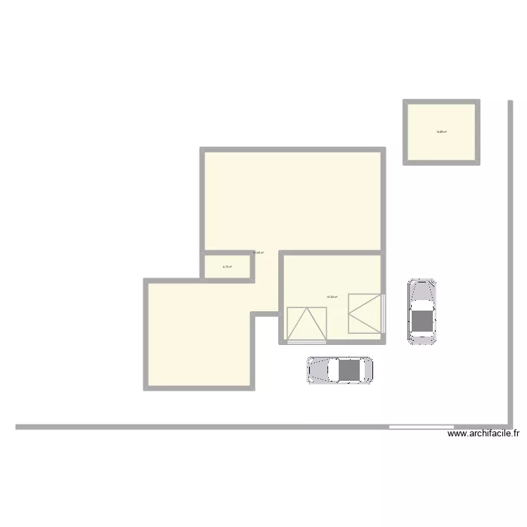 areines. Plan de 4  et 161 m²
