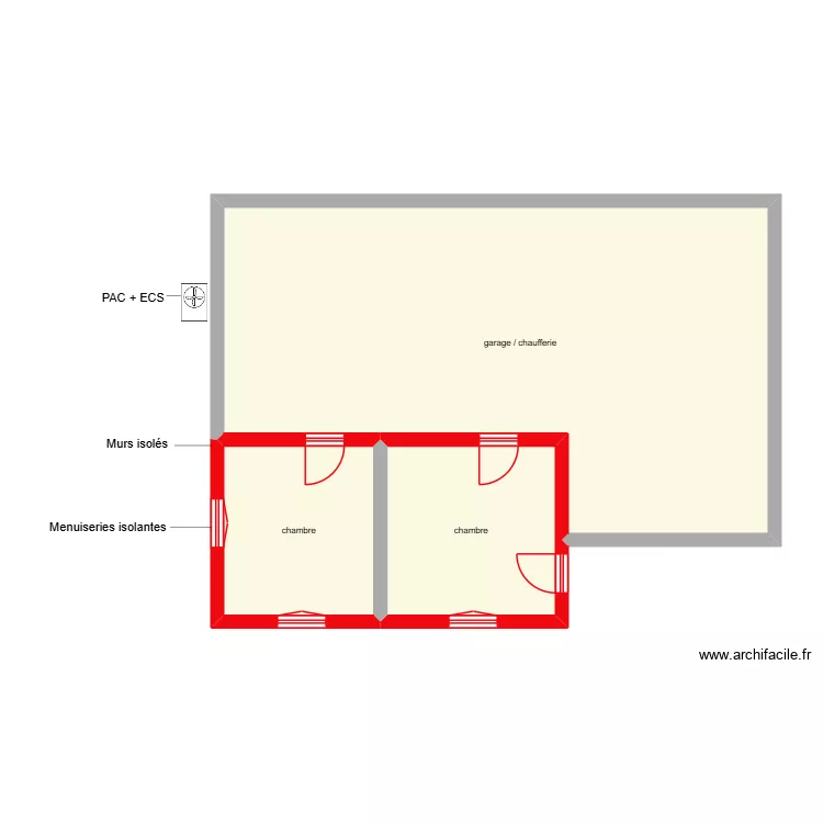 MAILLET RDC &eacute;tape 2. Plan de 3  et 84 m²