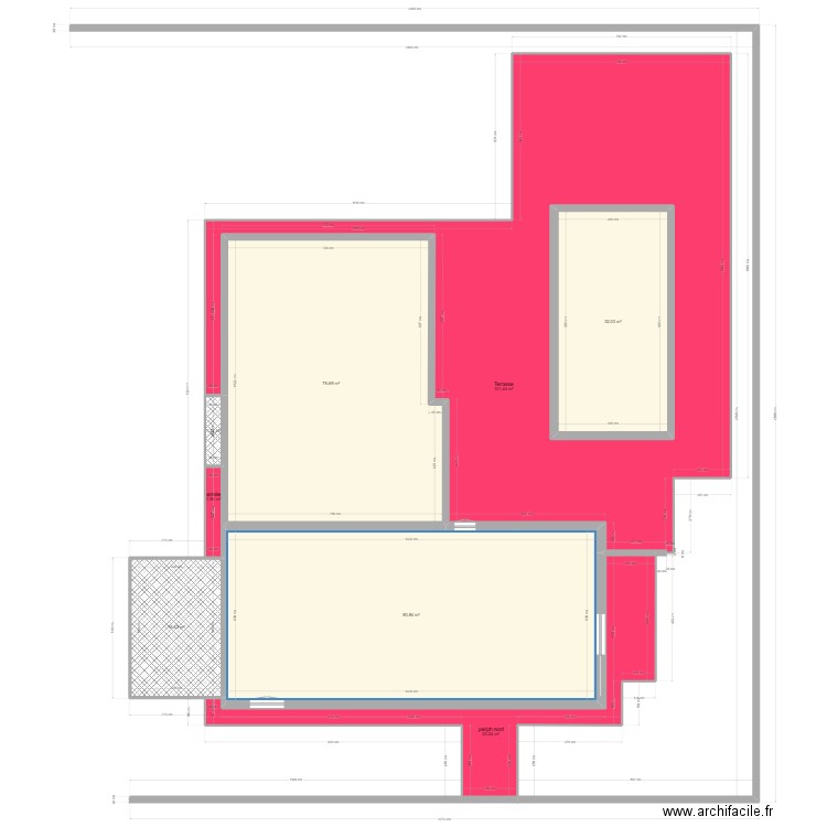 terrasse. Plan de 8 pièces et 402 m2