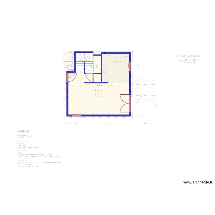 Issenheim. Plan de 1 pièce et 40 m2