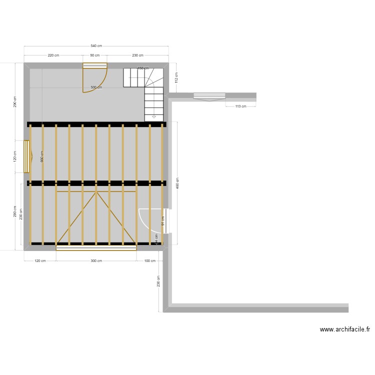 Plan gros œuvre Garage. Plan de 1 pièce et 33 m2