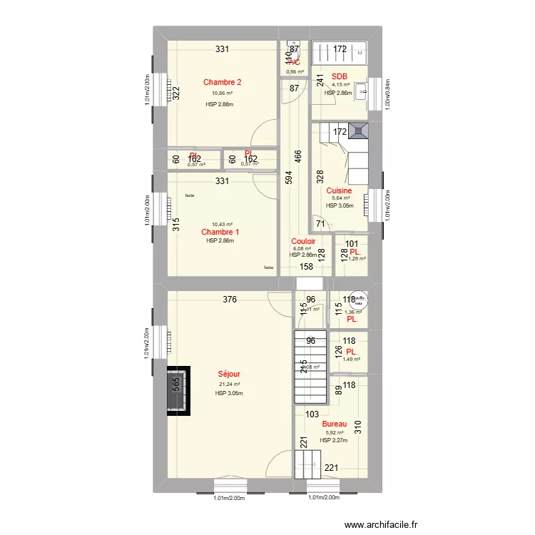 Logement SANNE . Plan de 