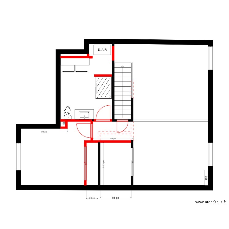 Line Girard 1. Plan de 1 pièce et 65 m2