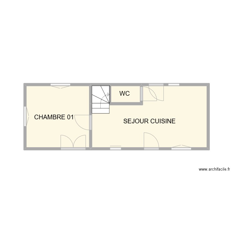 PLAN RDC AUBAIS. Plan de 4 pièces et 17 m2