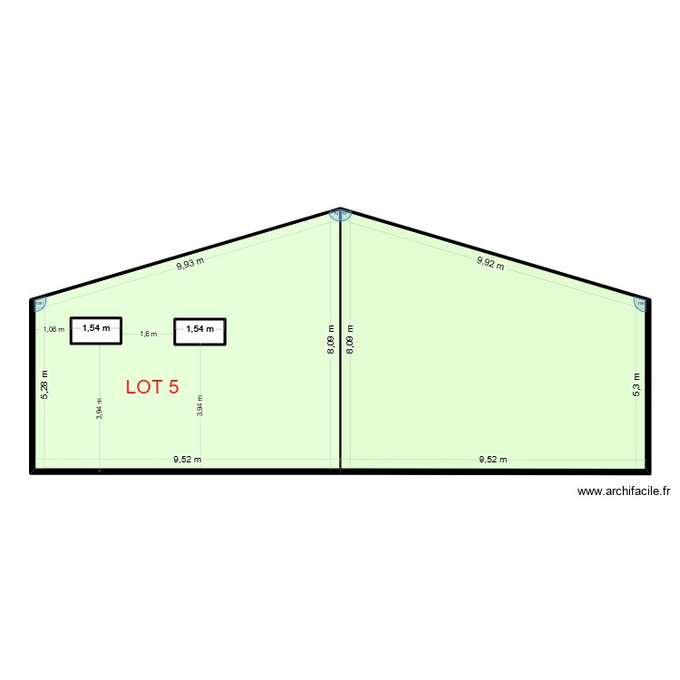 FACADE EST LOT 5 AVEC NOUVELLES FENETRES. Plan de 0 pièce et 0 m2 FACADE EST LOT 5 AVEC NOUVELLES FENETRES. Plan de 0 pièce et 0 m2